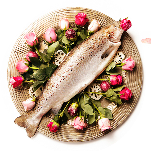 fish on a plate food styling